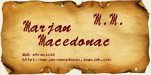 Marjan Macedonac vizit kartica